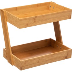 5Five keukenrek/opbergrek/aanrecht organizer - 32 x 23 x 26 cm - bamboe hout - Keukenkastorganizer