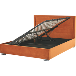 ROUEN  - Tweepersoonsbed - Oranje - 180 x 200 cm - Fluweel