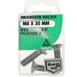 Inb.bout verz.kop m8x30mm rvs 3st