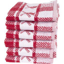 Twentse Damast Keukendoekenset - 6 stuks - Mill Rood