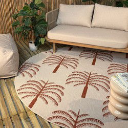 Rond buitenkleed Oase roest - Interieur05 Roest,Rood - Polypropyleen - Rond 240 Ø - (XL)