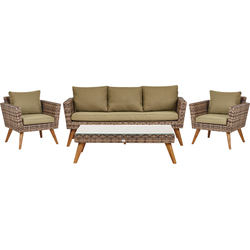 Beliani VITTORIA - Loungeset-Beige-PE rotan