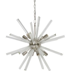 Hanglamp BELEKE glas helder + nikkel 8-lichtpunten E14