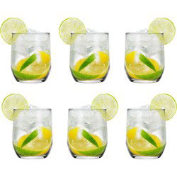 Glasmark Drinkglazen/waterglazen Tumblers - transparant - 6x - 300 ml - Drinkglazen