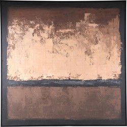 PTMD Asante Brown Canvas Painted Wallpanel Square Frame