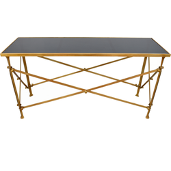 Console met glazen blad L142 cm - POMPADOUR