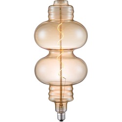 Edison Vintage LED filament lichtbron Spiraal - Amber - 18/18/40cm - geschikt voor E27 fitting - Dimbaar - 4W 280lm 2700K - warm wit licht