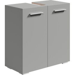 Badplaats Wastafel Onderkast Jupiter 60 x 30 x 60 cm - Mat Grijs - Badkamerkast – Staand Wastafelmeubel