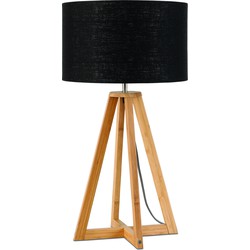 Tafellamp Everest - Zwart/Bamboe - Ø32cm