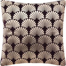 Velvet Sierkussen Pauw – Donker Paars/Zwart – 40 x 40 cm