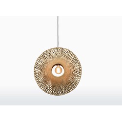 Good & Mojo Hanglamp - KALIMANTAN - Bamboe - Verticaal - Product Grootte: 60 x 60 x 15 cm (medium) / Product Met gloeilamp: Nee