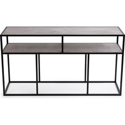 Stalux Side-table 'Teun' 150cm, kleur zwart / beton