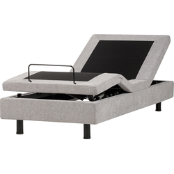 DUKE II - Bed zonder hoofdbord - Lichtgrijs - 90 x 200 cm - Polyester