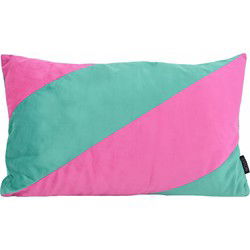Velvet Swirl Groen/Roze | 30 x 50 cm  | Kussenhoes | Fluweel/Polyester