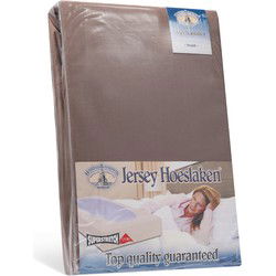 H&D Hoeslaken - 100% Jersey Katoen - 200x200 cm - Tot 35cm matrasdikte - 220 g/m² - Taupe