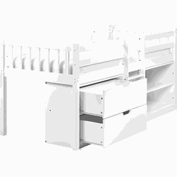 SUSVILLE - Kinderbed - Wit - 90 x 200 cm - Rubberhout