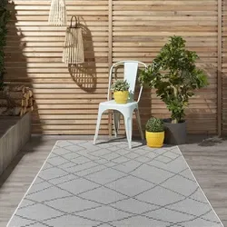 Hilaria Buitenkleed Donkergrijs vloerkleed - Voor Binnen & Buiten - 120 X 170 CM