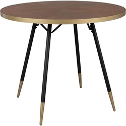 Housecraft Living Denise Eettafel Hout Rond 91 cm Bruin/ Goud