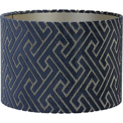 Light&living Kap cilinder 40-40-30 cm MAZE donker blauw-taupe