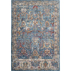 Safavieh Trendy New Transitional Indoor Woven Area Rug, Bristol Collection, BTL357, in Blue & Light Grey, 155 X 229 cm