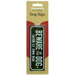 BEWARE OF THE DOG WAAKBORDJE 15X5 CM