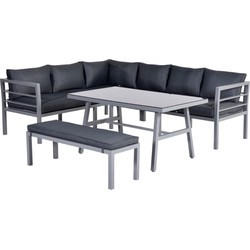 Blakes lounge dining set 4-delig arctic grey reflex black - Garden Impressions