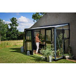 Veranda 4,4 antraciet, gevels veiligheidsglas 3mm/1 Royal Well