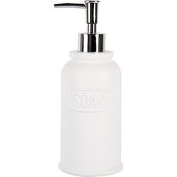 Clayre & Eef Zeepdispenser 350 ml Wit Kunststof SOAP Zeeppompje