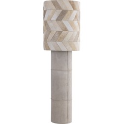 PTMD Joanne Beige suede floor lamp patch cowhair shade