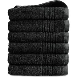 PHLOX Handdoeken Set 50x100 cm - 6 stuks - 600 g/m2 Zacht Katoen - Supreme Collectie - Zwart
