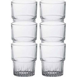 Duralex koffie/espresso glazen Empilable - 6x - transparant - 160 ml - Koffie- en theeglazen