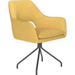 Housecraft Living Mos Eetkamerstoel Draaibaar Metaal Spider Okergeel