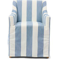 Riviera Maison Firenze Dining Armchair, striped weave, blue stripe