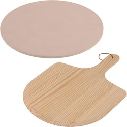 Pizzasteen met pizzaschep 33 cm - Pizzascheppen