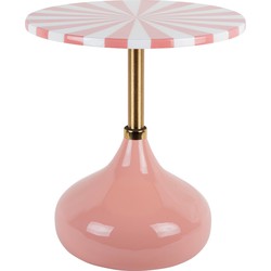 Leitmotiv - Bijzettafel Candy Swirl - Flamingo pink & white