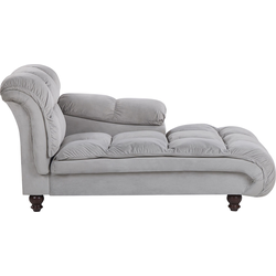 LORMONT - Chaise longue - Lichtgrijs - Linkerzijde - Fluweel