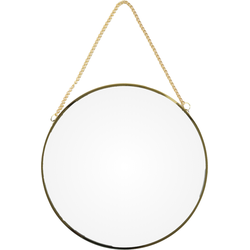 MISOU Spiegel - Metaal - Goud - met Ketting - 20 cm