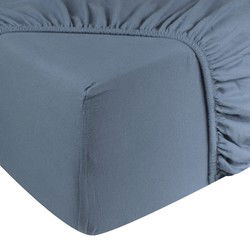 DoubleDry Hoeslaken Jersey 100% Katoen - Tweepersoons 160x200 cm - Zacht & Huidvriendelijk - Rondom Elastiek - Grijsblauw