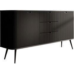 Meubella - Dressoir Zakari - Zwart - 168 cm