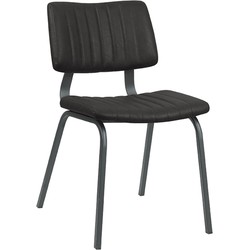 LABEL51 Eetkamerstoel Gusto - Zwart - PU-Leder - Black Frame