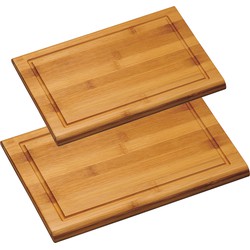 Acacia houten snijplanken voordeel set 21 x 32 en 26 x 40 cm - Snijplanken