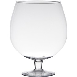 Transparante luxe stijlvolle Brandy vaas/vazen van glas 20 cm - Vazen