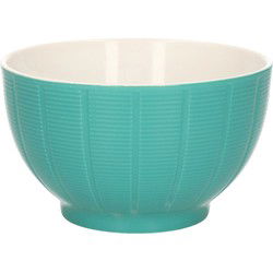 Excellent Houseware Soepkommen/schaaltjes - Venice - keramiek - D14 x H8 cm - jade groen - Kommetjes