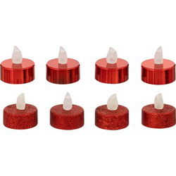 Feeric lights and christmas LED waxinelichtjes - 8x - rood - LED kaarsen