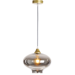 Hanglamp Vilmar 1 lichts goud + fume glas E