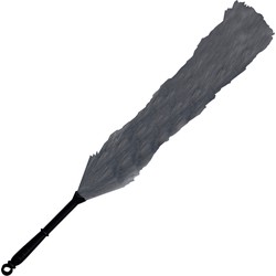MSV Plumeau/stofborstel/duster - hand stoffer - grijs - 61 cm - plumeaus
