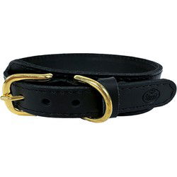SAZZZ HALSBAND HOND PIONEER CLASSIC LEER ZWART 42-50X3,5CM