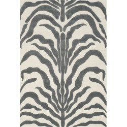 Safavieh Zebra Indoor Hand Tufted Area Rug, Cambridge Collection, CAM709, in Ivory & Dark Grey, 122 X 183 cm