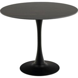 Eettafel Rond Keramiek Zwart - Ø90x75cm - Laurens