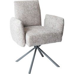 PTMD Eetkamerstoel Lex - 65x66x87 cm - Metaal - Creme